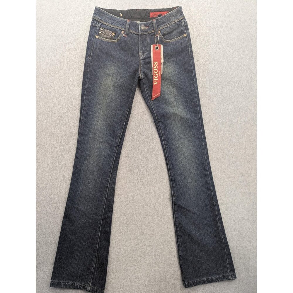 Vigoss Jeans Womens 1/2 26 Blue Dark Wash Stretch Bootcut Denim Hong Kong